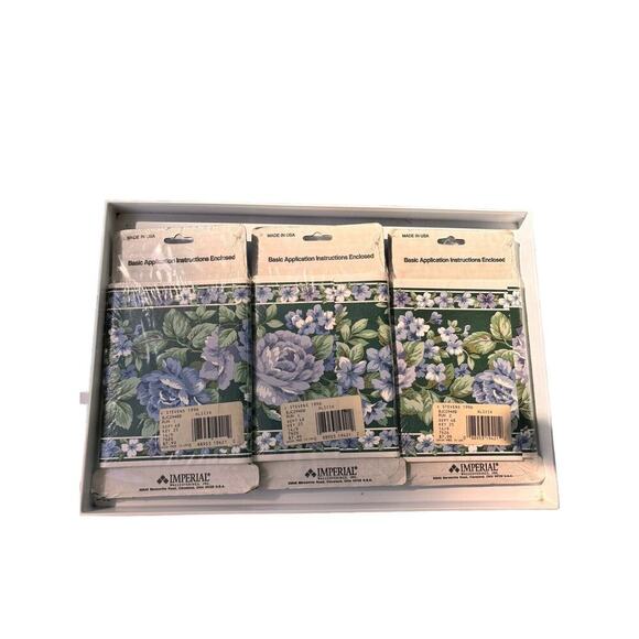 3 NIP Imperial Ashley Taylor Wallpaper Alicia Wall Border Flowers 5 Yds Ea - Picture 2 of 2